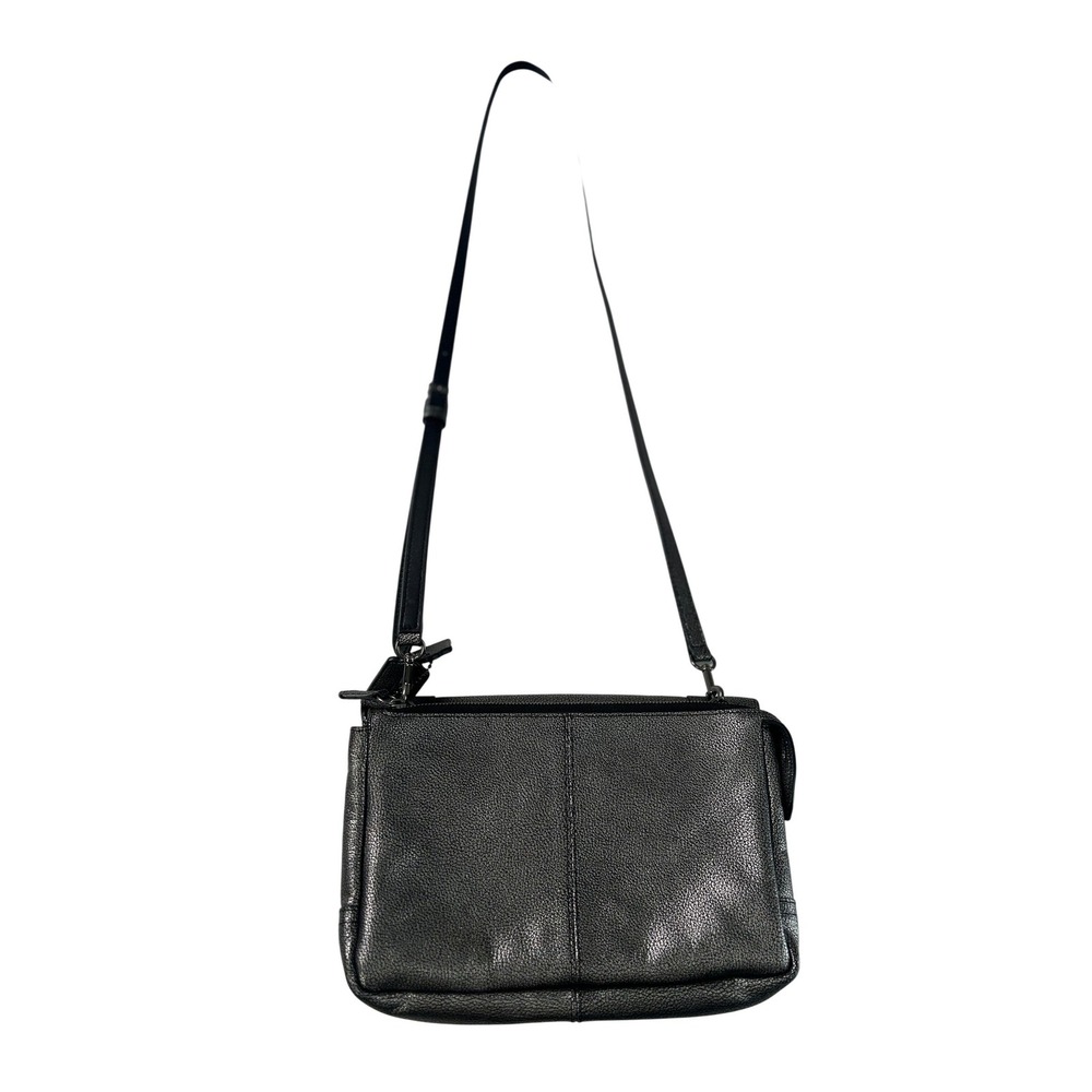COACH Rhyder Crossbody Bag Metallic Pewter Pebbled Leather 34232 - Picture 2 of 12